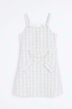 River Island Girls Cream Boucle Pinny Dress -Angel & Rocket Shop D43703s2
