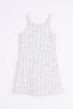 River Island Girls Cream Boucle Pinny Dress -Angel & Rocket Shop D43703s3