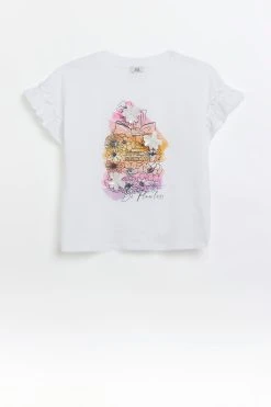 River Island Girls White Perfume Bottle T-Shirt