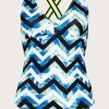 Monsoon Blue Chevron Marble Swimsuit -Angel & Rocket Shop D47811s