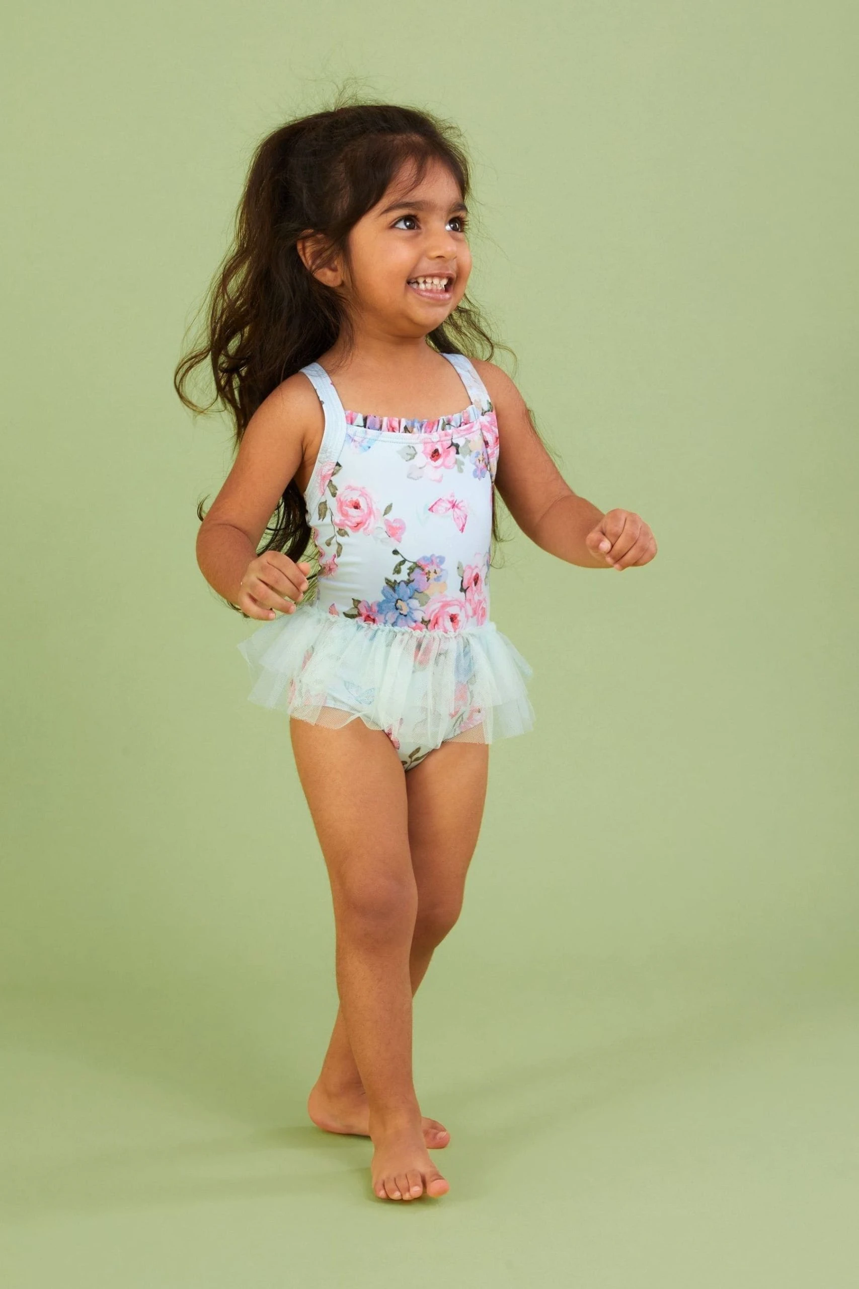 Monsoon Baby Green Posey Floral Skirt Swimsuit 3 Monsoon Baby Green Posey Floral Skirt Swimsuit