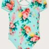 Monsoon Blue Floral Puff Sleeve Swimsuit 1 Monsoon Blue Floral Puff Sleeve Swimsuit -Angel & Rocket Shop D47855s