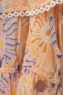 Angel & Rocket Natural Emmie Bardot Print Dress -Angel & Rocket Shop D48036s5