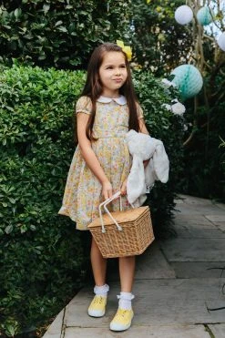 Trotters London Yellow Liberty Print Buttercup Betsy Cotton Dress