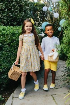 Trotters London Yellow Liberty Print Buttercup Betsy Cotton Dress -Angel & Rocket Shop D49352s4