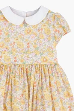 Trotters London Yellow Liberty Print Buttercup Betsy Cotton Dress -Angel & Rocket Shop D49352s8