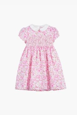 Trotters London Pink Rosie Smocked Dress -Angel & Rocket Shop D49356s3