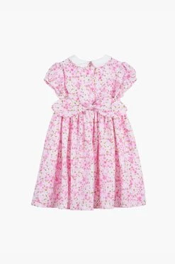 Trotters London Pink Rosie Smocked Dress -Angel & Rocket Shop D49356s4