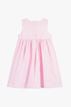 Trotters London Pink Jemima Striped Cotton Pinafore -Angel & Rocket Shop D49358s3