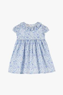 Trotters London Little Blue Liberty Print Danjo Cotton Dress