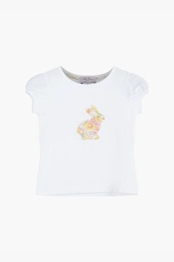 Trotters London Yellow Liberty Print Betsy Bunny Applique Top