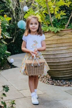 Trotters London Yellow Liberty Print Betsy Bunny Applique Top -Angel & Rocket Shop D49379s4