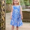 Trotters London Blue Adelina Butterfly Cotton Cross Back Dress 2 Trotters London Blue Adelina Butterfly Cotton Cross Back Dress -Angel & Rocket Shop D49385s
