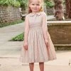 Trotters London Tangerine Esme Floral Smocked Dress 2 Trotters London Tangerine Esme Floral Smocked Dress -Angel & Rocket Shop D49397s