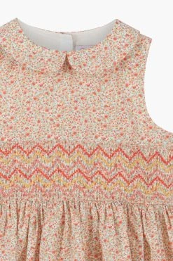 Trotters London Tangerine Esme Floral Smocked Dress 9 Trotters London Tangerine Esme Floral Smocked Dress -Angel & Rocket Shop D49397s4