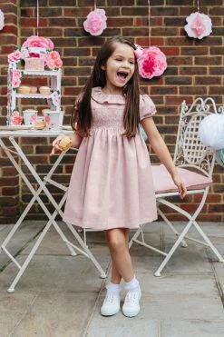 Trotters London Pink Harriet Smocked Dress