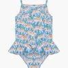 Trotters London Blue Tiger Peplum Swimsuit -Angel & Rocket Shop D49949s