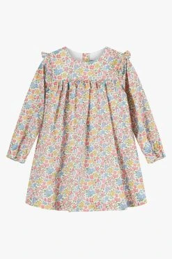 Trotters London Red Liberty Print Floral Annabelle Ruffle Cotton Dress