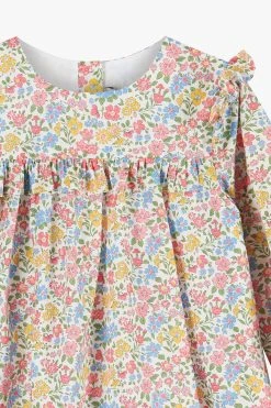 Trotters London Red Liberty Print Floral Annabelle Ruffle Cotton Dress -Angel & Rocket Shop D49964s3