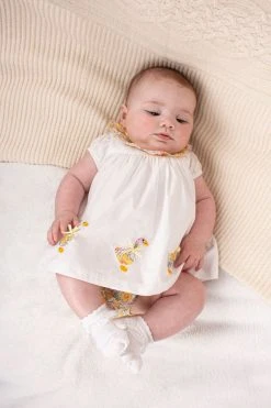 Trotters London Little Liberty Yellow Betsy Cotton My First Duck Dress