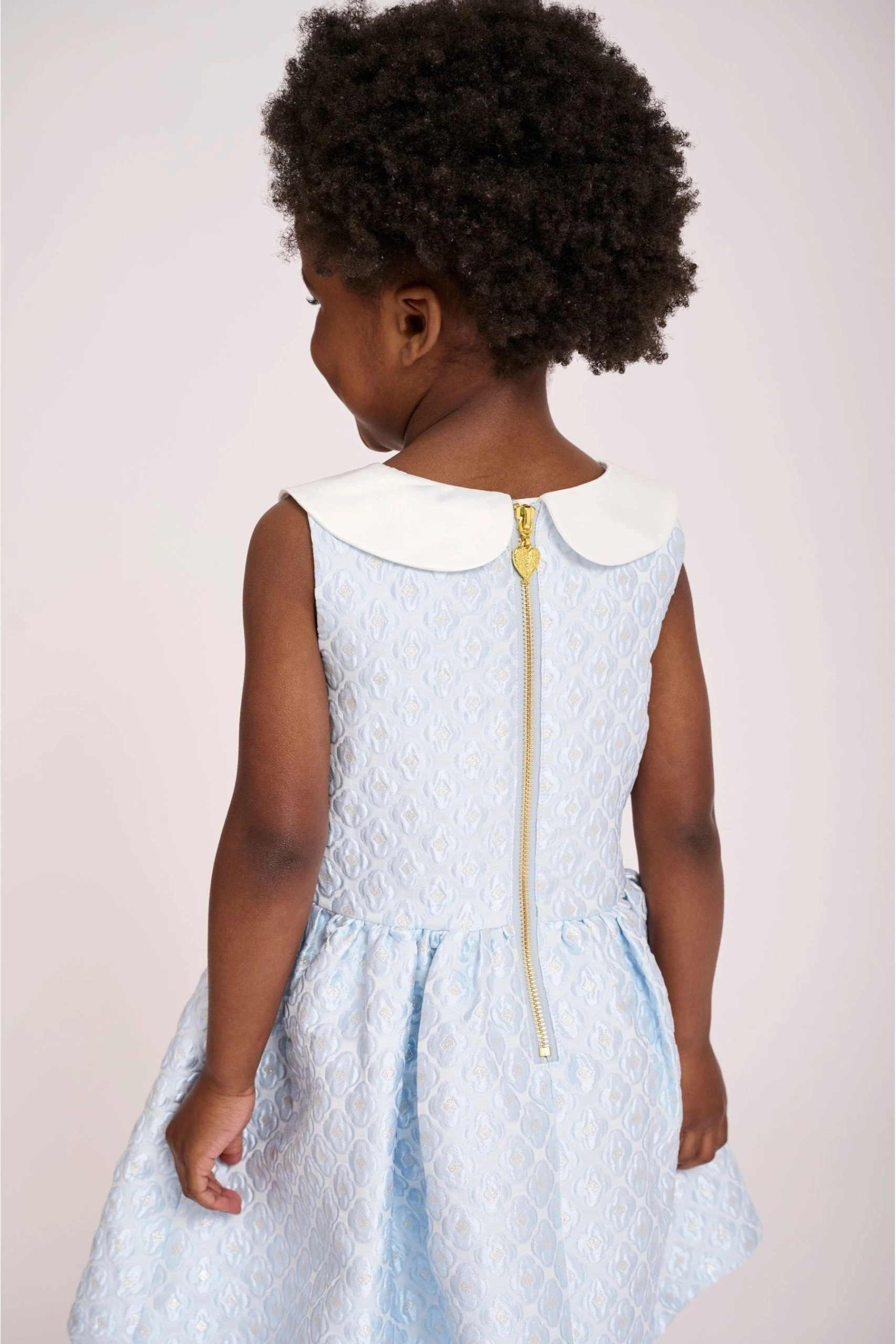 Angels Face Angel's Face Blue Sanita Jacquard Dress 4 Angels Face Angel's Face Blue Sanita Jacquard Dress - Image 2