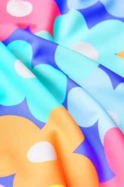 Angels By Accessorize Girls Blue Retro Floral Swimsuit -Angel & Rocket Shop D51225s3