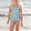 Trotters London Blue Turtle Peplum Swimsuit -Angel & Rocket Shop D51413s