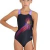 Arena Girls Parrot V-Back Black Swimsuit -Angel & Rocket Shop D51915s