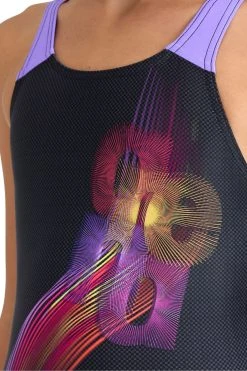 Arena Girls Parrot V-Back Black Swimsuit -Angel & Rocket Shop D51915s5