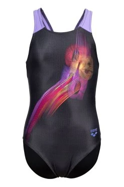 Arena Girls Parrot V-Back Black Swimsuit -Angel & Rocket Shop D51915s6