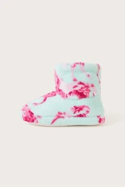 Monsoon Pink Unicorn Print Slipper Boots