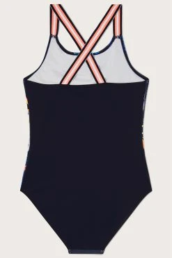 Monsoon Zebra Palm Print Black Swimsuit -Angel & Rocket Shop D53019s2