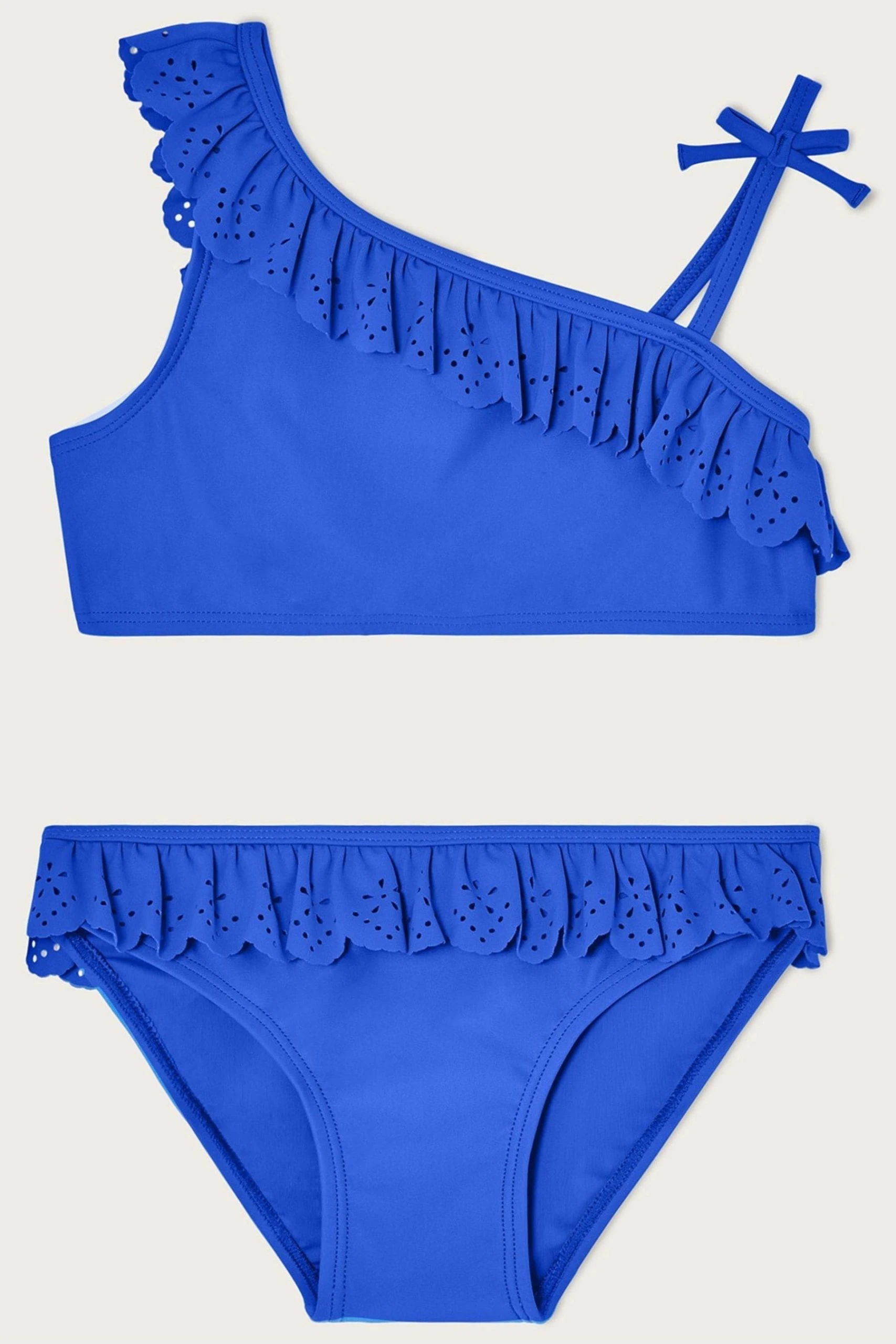 Monsoon Blue Laser Cut Frill Bikini Set 3 Monsoon Blue Laser Cut Frill Bikini Set