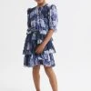 Reiss Henrietta Printed Tiered Dress -Angel & Rocket Shop D54 771s