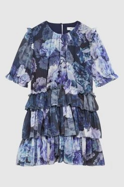 Reiss Henrietta Printed Tiered Dress -Angel & Rocket Shop D54 771s2
