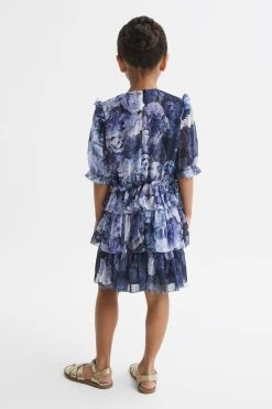 Reiss Henrietta Printed Tiered Dress -Angel & Rocket Shop D54 771s5