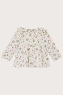 Monsoon Baby Natural Dobby Ditsy Collar Blouse 6 Monsoon Baby Natural Dobby Ditsy Collar Blouse -Angel & Rocket Shop D56127s2