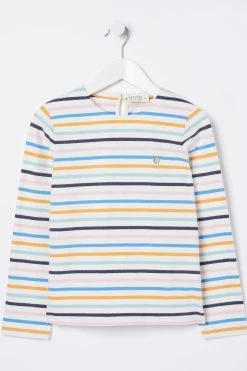 Fat Face FatFace Pink Breton Stripe T-Shirt