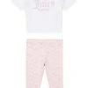 Juicy Couture Girls White Glitter Print T-Shirt And Legging Set -Angel & Rocket Shop D62530s