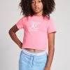 Juicy Couture Girls Pink Striped T-Shirt -Angel & Rocket Shop D62784s