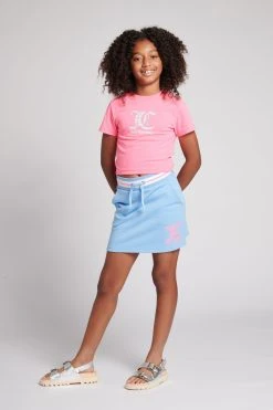 Juicy Couture Girls Pink Striped T-Shirt -Angel & Rocket Shop D62784s3