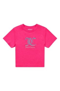 Juicy Couture Girls Pink Striped T-Shirt -Angel & Rocket Shop D62784s4