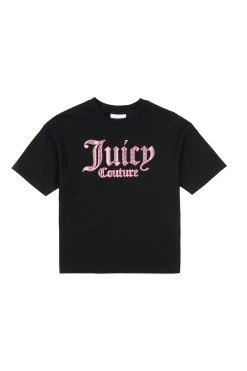 Juicy Couture Girls Black Graphic T-Shirt