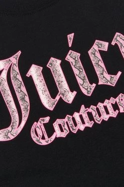 Juicy Couture Girls Black Graphic T-Shirt -Angel & Rocket Shop D62789s3