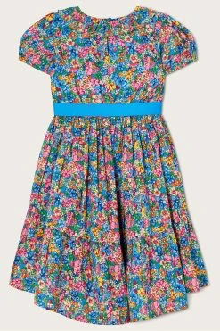 Monsoon Blue Floral Printed Short Sleeve Dress -Angel & Rocket Shop D63838s2