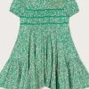 Monsoon Green Woven Flowerburst Short Sleeve Dress -Angel & Rocket Shop D63839s