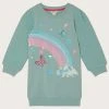 Monsoon Blue Rainbow Applique Quilted Sweat Dress -Angel & Rocket Shop D63963s