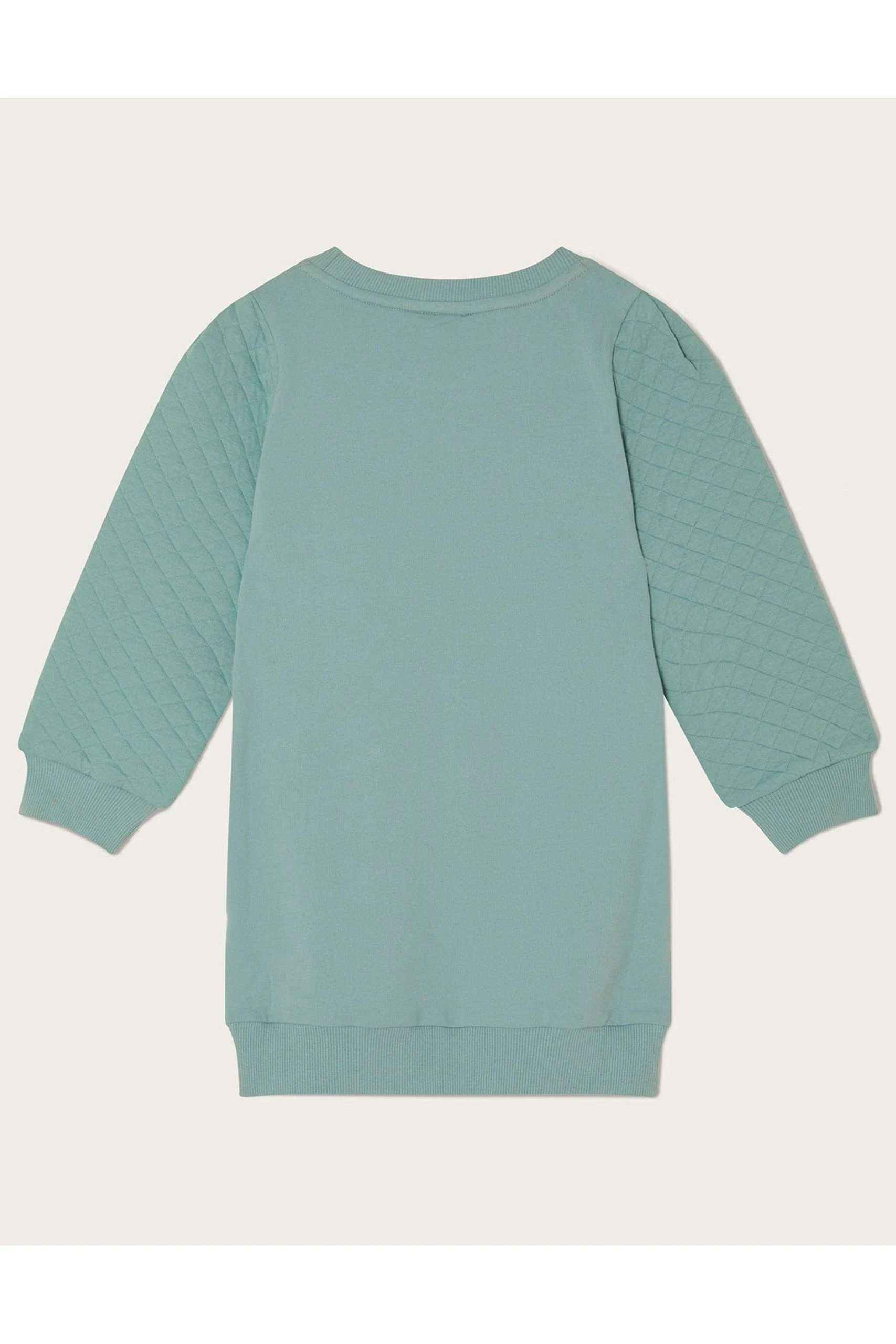 Monsoon Blue Rainbow Applique Quilted Sweat Dress 4 Monsoon Blue Rainbow Applique Quilted Sweat Dress - Image 2