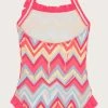 Monsoon Pink Chevron Frill Trim Swimsuit 1 Monsoon Pink Chevron Frill Trim Swimsuit -Angel & Rocket Shop D67745s