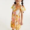 Next Orange Angel Sleeve Button Summer Dress (3-16yrs) -Angel & Rocket Shop D67920s